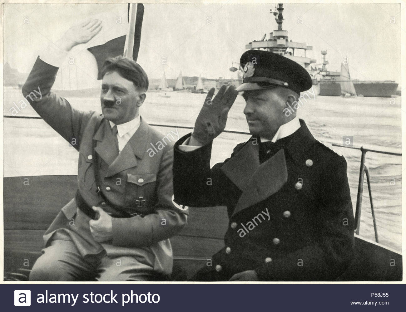 chancellor-adolf-hitler-and-admiral-erich-raeder-reviewing-german-fleet-germany-1930s-P58J55