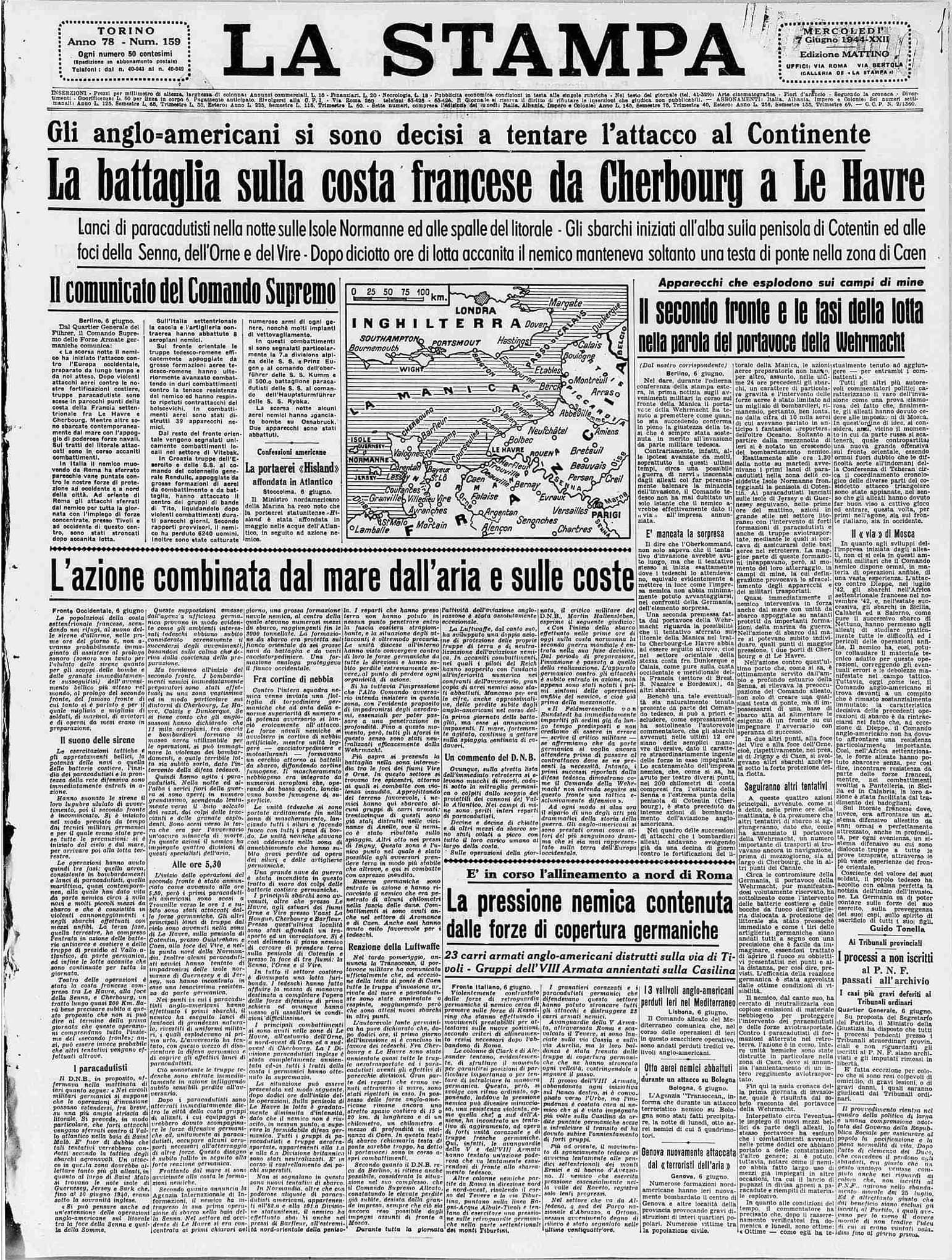 La Stampa 6 June 1944