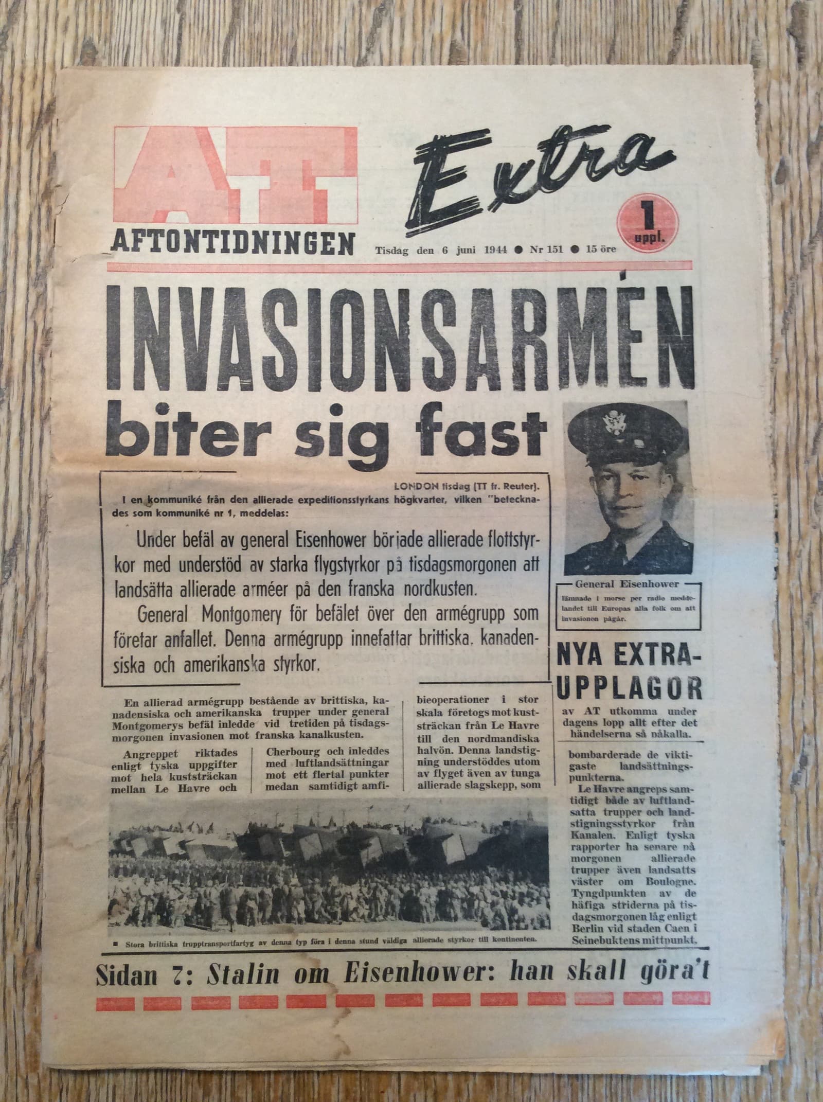 svensk avis fra 6. juni 1944